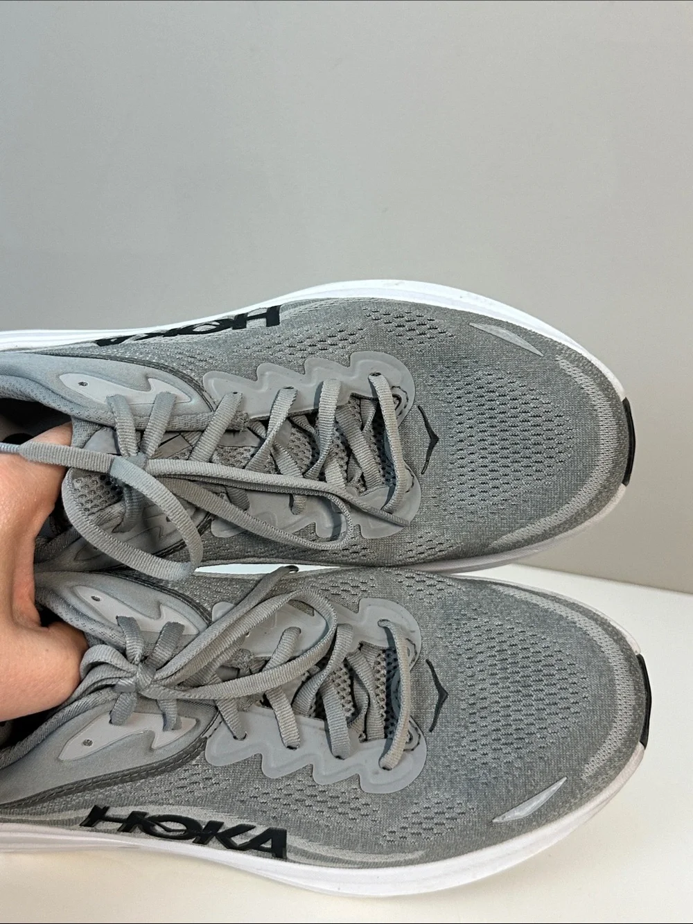 Hoka Mens Bondi 9 Running Sneakers Galactic Grey Stellar Gray Size 12.5D